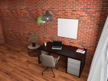 Living room design, 3d render, 3d illustrationの写真素材