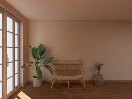 Living room design, 3d render, 3d illustrationの写真素材