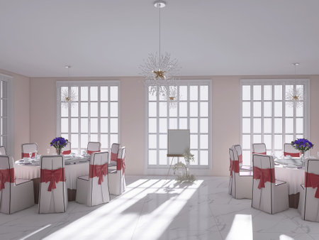 Wedding hall interior, 3d render, 3d illustrationの写真素材