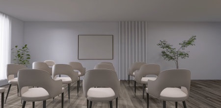 Conference hall interior 3d render, 3d illustration