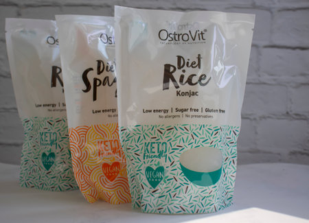 March 21, 2023 Ukraine city shirataki noodles from Ostrovitのeditorial素材