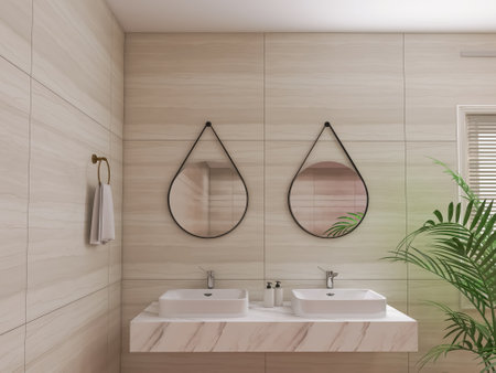 Bathroom design, 3d render, 3d illustrationの写真素材