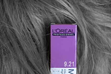 October 10, 2022 Ukraine city Kyiv hair dye Loreal Majirelのeditorial素材