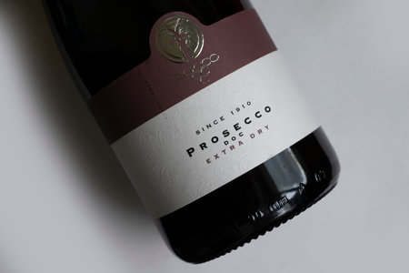 April 21, 2023 Ukraine city Kyiv Prosecco champagne from STOCCO Company Italy