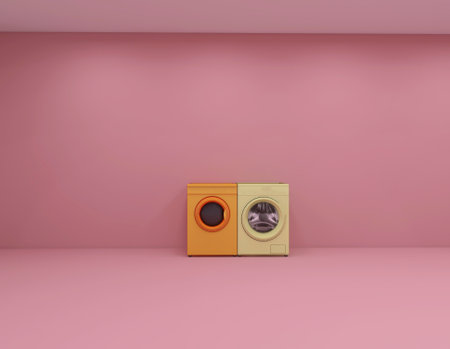 Washing machine 3d render, 3d illustration