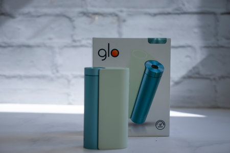 July 15, 2023 Ukraine city of Kyiv device for heating tobacco from the company GLOのeditorial素材