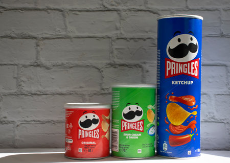 July 28, 2023 Ukraine city Kyiv chips Pringlesのeditorial素材