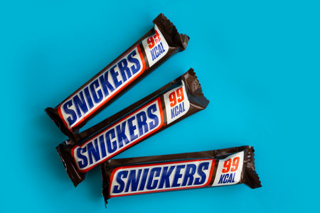 May 30, 2023 Ukraine city Kyiv Snickers chocolateのeditorial素材
