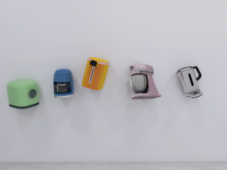 Various kitchen appliances 3d render, 3d illustration