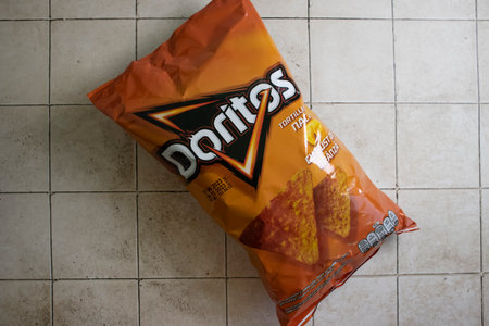 August 16, 2023 Ukraine city Kyiv Snack product Doritosのeditorial素材