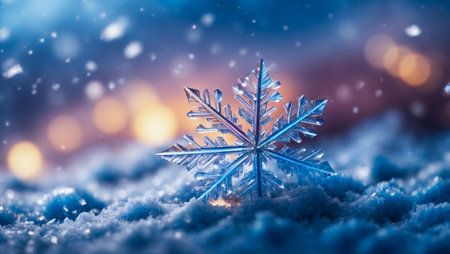 Beautiful snowflake macro photographyの素材