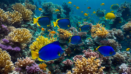 Beautiful colorful fish underwaterの素材