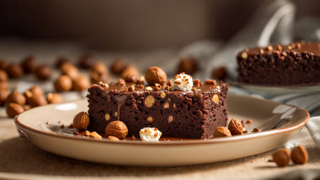 Chocolate brownie with nutsの素材