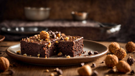 Chocolate brownie with nutsの素材