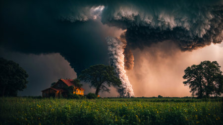 Huge tornado landscapeの素材