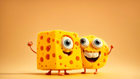 cartoon cheese with eyesの素材