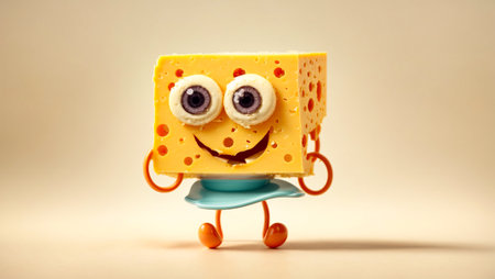 cartoon cheese with eyesの素材