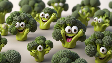 cute cartoon vegetable broccoliの素材