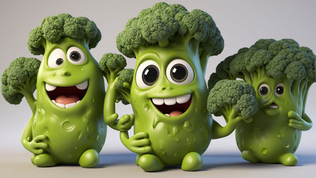 cute cartoon vegetable broccoliの素材