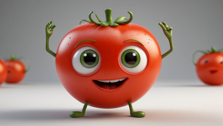 cute cartoon vegetable tomatoの素材