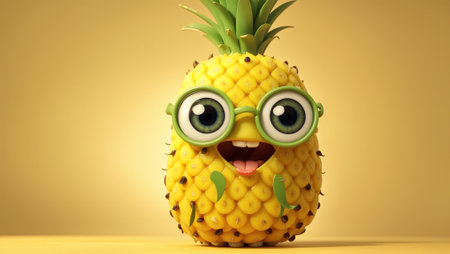 cute cartoon pineappleの素材