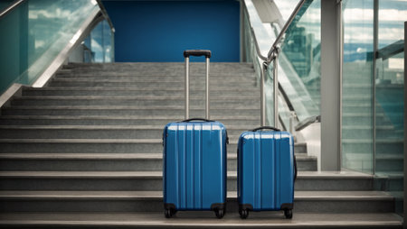 Suitcase in an empty airportの素材
