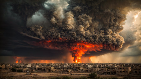 Explosion, destroyed houses Palestineの素材