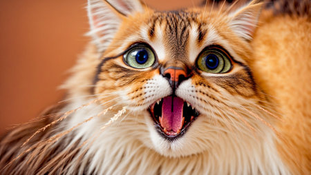 Portrait of an astonished cute catの素材