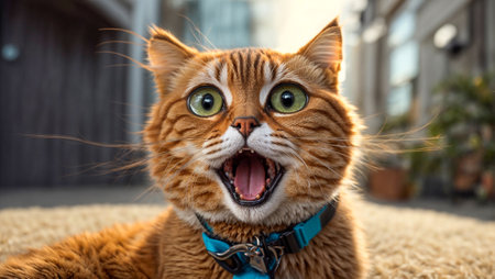 Portrait of an astonished cute catの素材