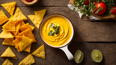 Delicious cheese sauce, nacho chipsの素材