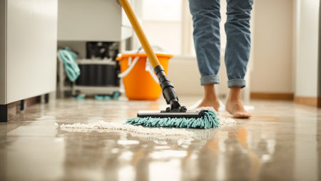 Female legs, mop, floorの素材