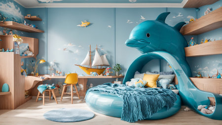 Design of a children's room in a marine styleの素材