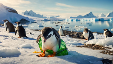 Penguins in Antarctica, garbageの素材