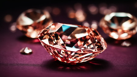 Diamonds on a blue background. Shallow depth of field.の素材