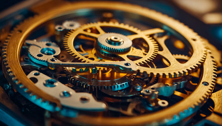 clock mechanism close up insideの素材