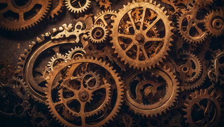 vintage gears backgroundの素材