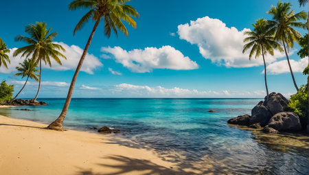 Gorgeous beach on Fiji islandの素材