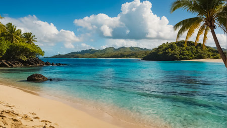 Gorgeous beach on Fiji islandの素材
