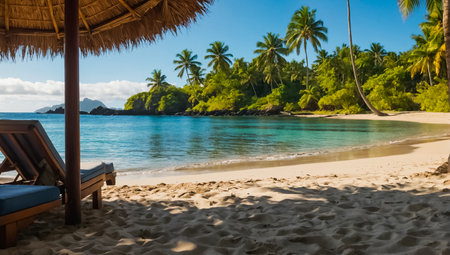 Gorgeous beach on Fiji islandの素材
