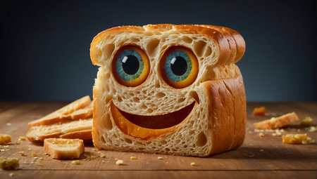 cartoon piece of breadの素材