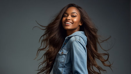 beautiful happy girl portraitの素材