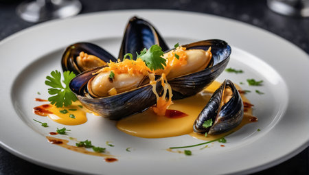 Baked mussels with cheeseの素材