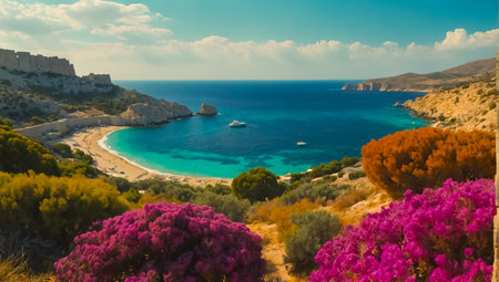 The magnificent island of Rhodes Greeceの素材