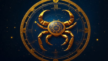 Zodiac sign Scorpio in the circle. Horoscope background.の素材