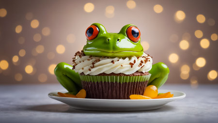 Cupcake frog dessert,traditional food of Australiaの素材