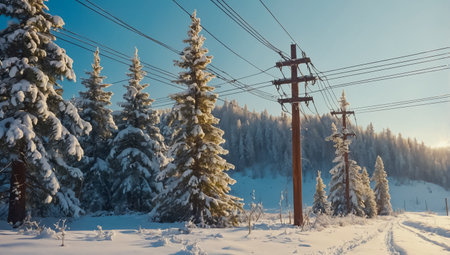 power line winterの素材