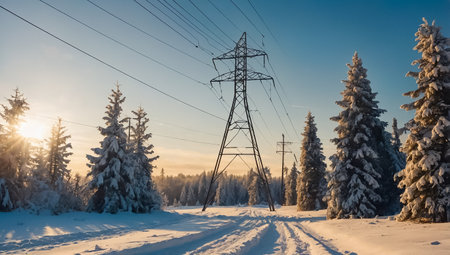 power line winterの素材