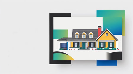 Real estate agency brochure design template. Real estate agency flyer layoutの素材