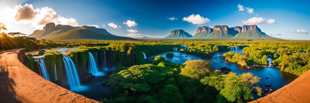 stunningly beautiful nature Virunga National Park Republic of Congoの素材