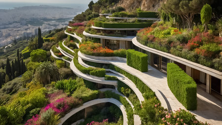 Amazing Hanging Gardens of Haifa Israelの素材